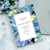 Blue Hydrangea Blossom Hochzeitsessen Probe Einladung