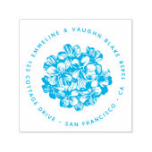 Blue Hydrangea Blossom Rücksendeadresse Botanical Permastempel (Design)