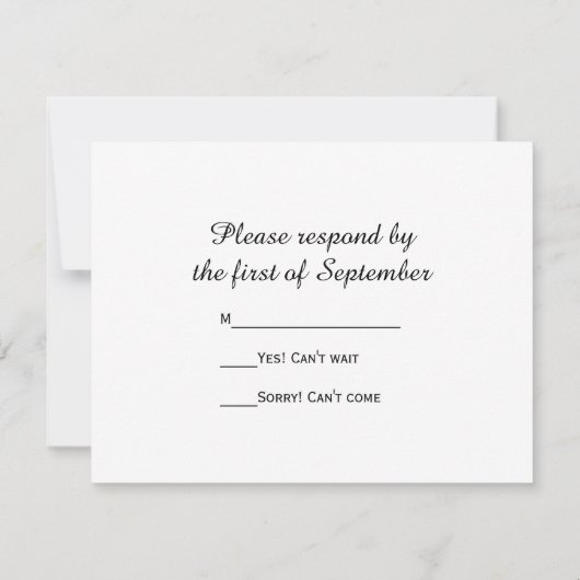 Blue Hydrangea Blossom Wedding RSVP Response Card (Rückseite)