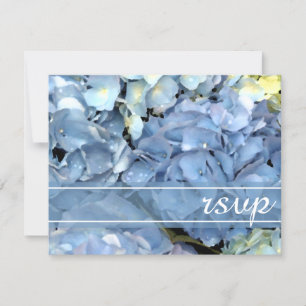 Blue Hydrangea Blossom Wedding RSVP Response Card Karte
