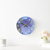 Blue Hydrangea Blossom Zahlen Wall Clock Runde Wanduhr (Zuhause)