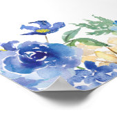 Blue Hydrangea Blues Chic Brautparty Sign Poster (Ecke)