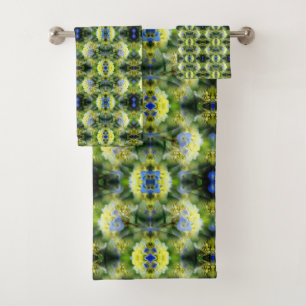 Blue Hydrangea Blume Abstrakt Badhandtuch Set