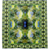 Blue Hydrangea Blume Abstrakt Duschvorhang (Vorderseite)