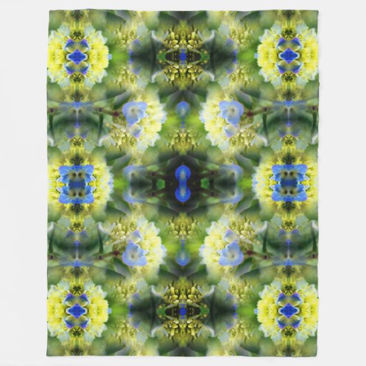 Blue Hydrangea Blume Abstrakt Fleecedecke (Vorderseite)