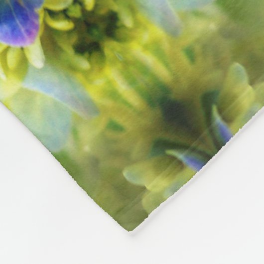 Blue Hydrangea Blume Abstrakt Fleecedecke (Ecke)