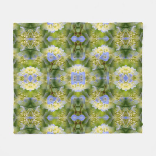 Blue Hydrangea Blume Abstrakt Natur Fleecedecke (Vorderseite (Horizontal))