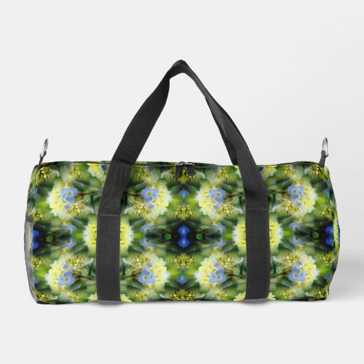 Blue Hydrangea Blume Abstrakt Personalisiert Duffle Bag (Rückseite)
