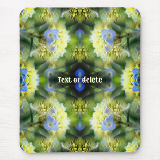 Blue Hydrangea Blume Abstrakt Personalisiert Mousepad (Vorne)