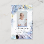 Blue Hydrangea Blume Aquarell Beerdigung Gebet Visitenkarte (Vorderseite)