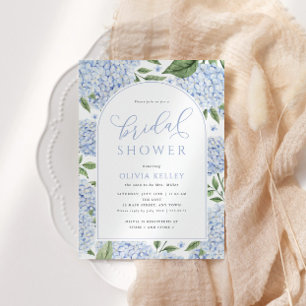 Blue Hydrangea Blume Arch Brautparty Einladung