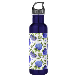 Blue Hydrangea Blume Art Edelstahlflasche