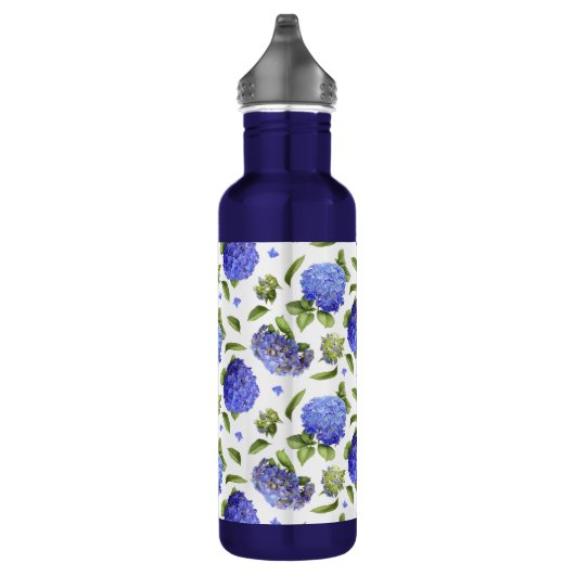 Blue Hydrangea Blume Art Edelstahlflasche (Rechts)