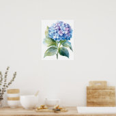 Blue Hydrangea Blume Art Print Poster (Küche)