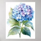 Blue Hydrangea Blume Art Print Poster (Vorne)