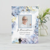 Blue Hydrangea Blume Beerdigung Service Programm (Stehend Vorderseite)
