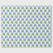 Blue Hydrangea Blume Blossom Geschenkpapier (Flach)