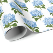 Blue Hydrangea Blume Blossom Geschenkpapier (Rolleneckpunkt)