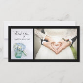 Blue Hydrangea Blume Blue Jar Wedding Vielen Dank Dankeskarte (Vorderseite)