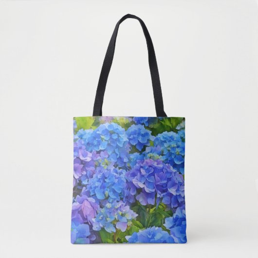 Blue Hydrangea Blume Blumenstrauß Tasche (Vorderseite)