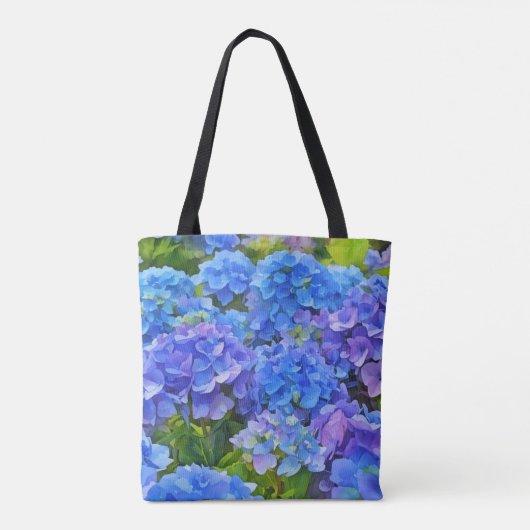 Blue Hydrangea Blume Blumenstrauß Tasche (Rückseite)
