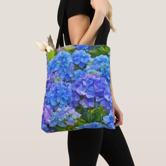 Blue Hydrangea Blume Blumenstrauß Tasche (Von Nahem)