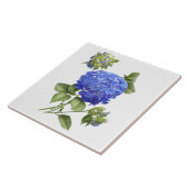 Blue Hydrangea Blume Botanische Kunst Fliese (Seite)