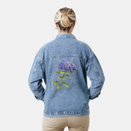 Blue Hydrangea Blume Botanische Kunst Jeansjacke