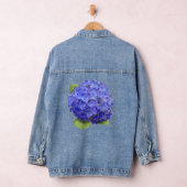 Blue Hydrangea Blume Botanische Kunst Jeansjacke (Hangar)
