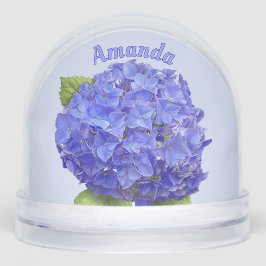 Blue Hydrangea Blume Botanische Kunst Personalisie Schneekugeln