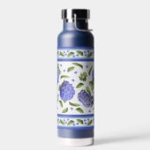 Blue Hydrangea Blume Botanisches Design Trinkflasche (Links)