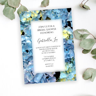 Blue Hydrangea Blume Brautparty Einladung