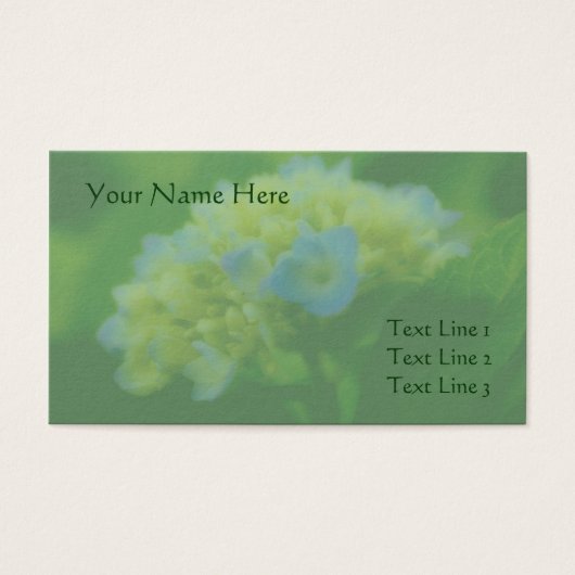 Blue Hydrangea Blume Business Card (Vorderseite)