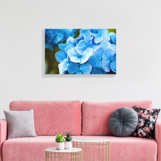 Blue Hydrangea Blume Canvas print Leinwanddruck (Insitu (Wohnzimmer))