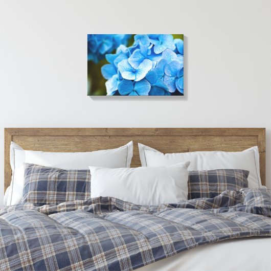 Blue Hydrangea Blume Canvas print Leinwanddruck (Insitu (Schlafzimmer))
