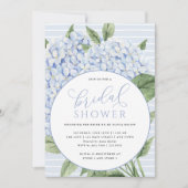 Blue Hydrangea Blume Circle Frame Brautparty Einladung (Vorderseite)