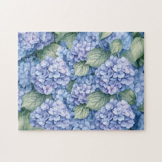 Blue Hydrangea Blume Cotattcore Puzzle (Horizontal)