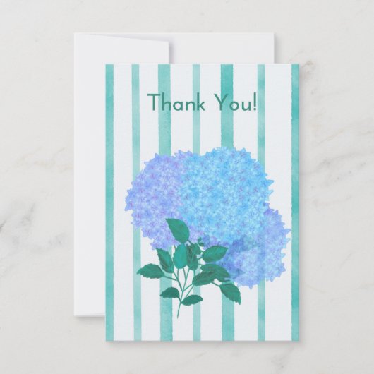 Blue Hydrangea-Blume Dankeskarte (Vorderseite)