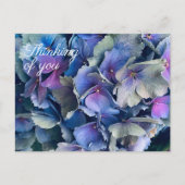 Blue Hydrangea Blume Denken Sie an Sie Postkarte (Vorderseite)