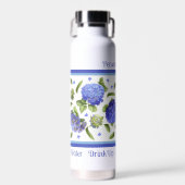 Blue Hydrangea Blume Design Personalisiert Trinkflasche (Vorne)