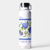 Blue Hydrangea Blume Design Personalisiert Trinkflasche (Rückseite)