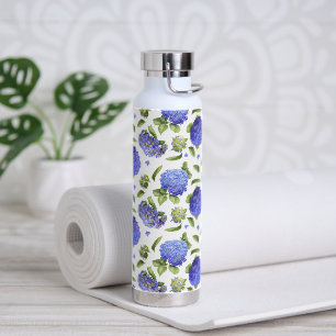 Blue Hydrangea Blume Design Trinkflasche