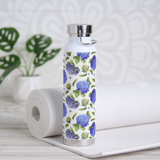 Blue Hydrangea Blume Design Trinkflasche (Yoga)