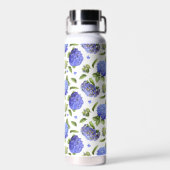 Blue Hydrangea Blume Design Trinkflasche (Rückseite)