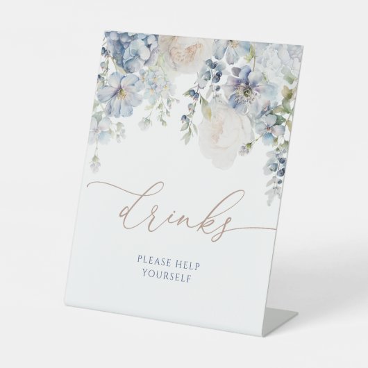 Blue Hydrangea Blume Duschtränke Zeichen Sockelschild (Vorderseite)