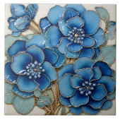 Blue Hydrangea-Blume Fliese (Vorderseite)