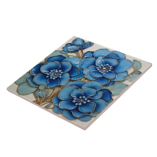 Blue Hydrangea-Blume Fliese (Seite)