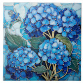 Blue Hydrangea-Blume Fliese (Vorderseite)