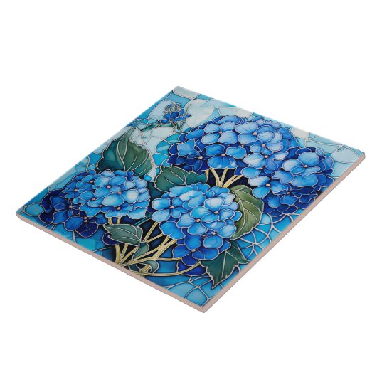 Blue Hydrangea-Blume Fliese (Seite)