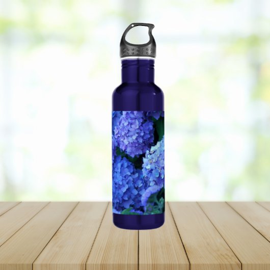 Blue Hydrangea Blume Floral Edelstahlflasche